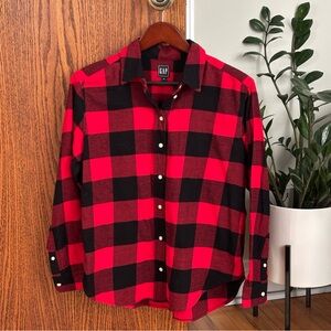 100% Cotton Flannel Shirt in Red and Black Buffalo Plaid size M